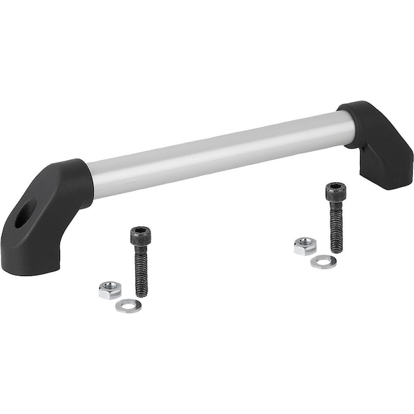 Tubular Handle A=500, L=544, H=80, Form:A, Aluminum Natural Ground And Anodized, Comp:Thermoplastic